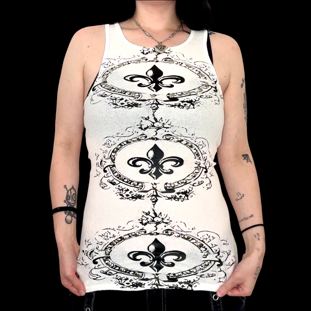 Alternative Fleur de lis wide strap tank top (Copy)
