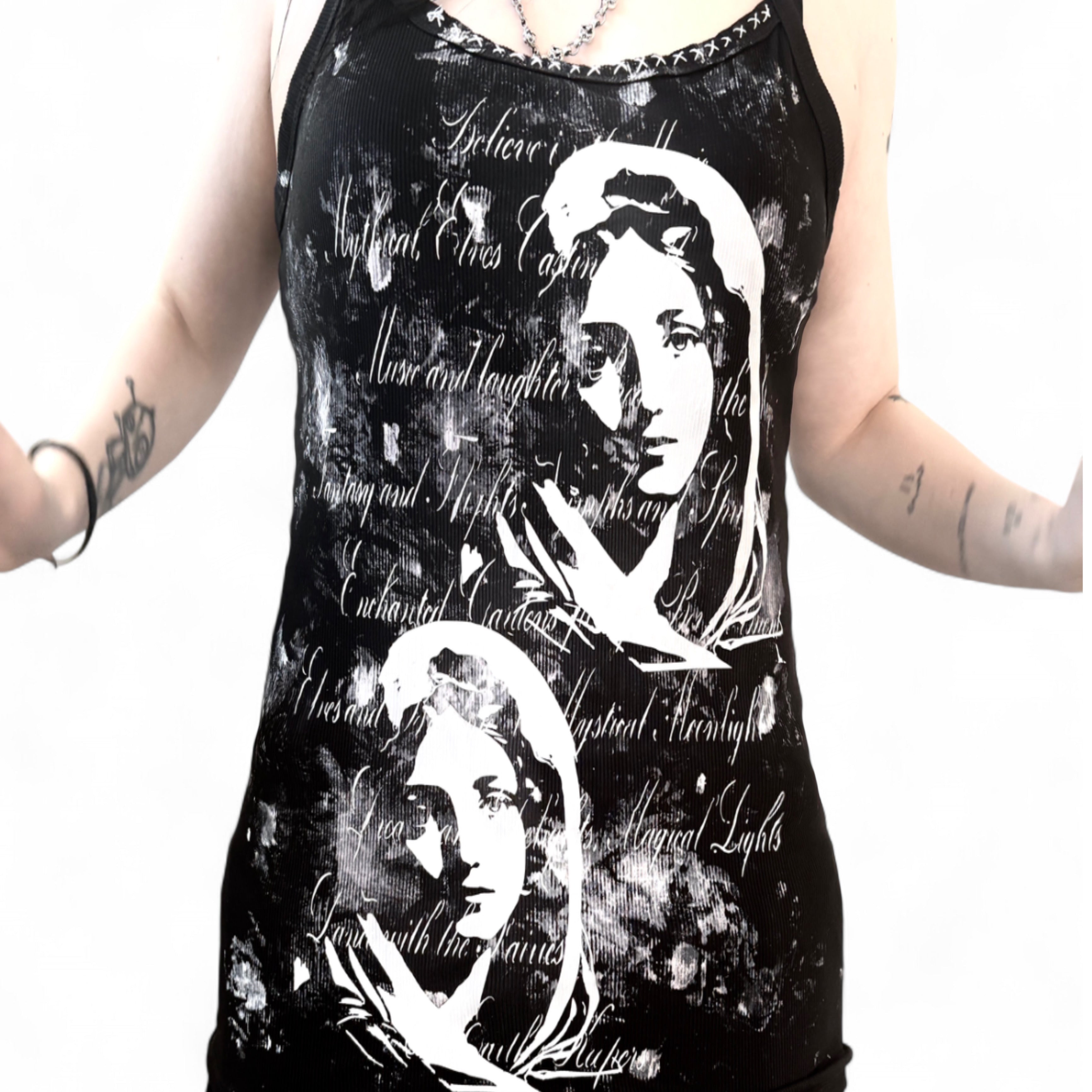 Mother Mary cross tank top