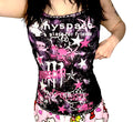 Pink scene core tank top