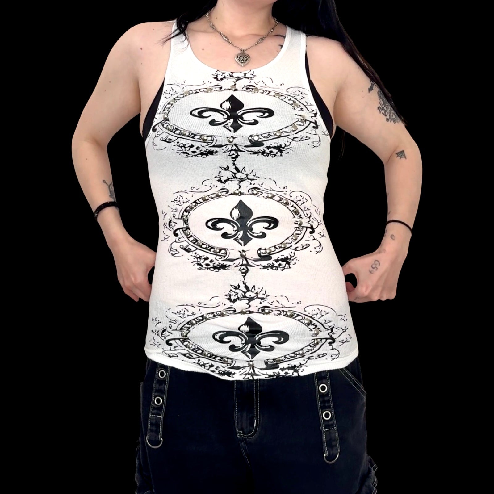 Alternative Fleur de lis wide strap tank top (Copy)