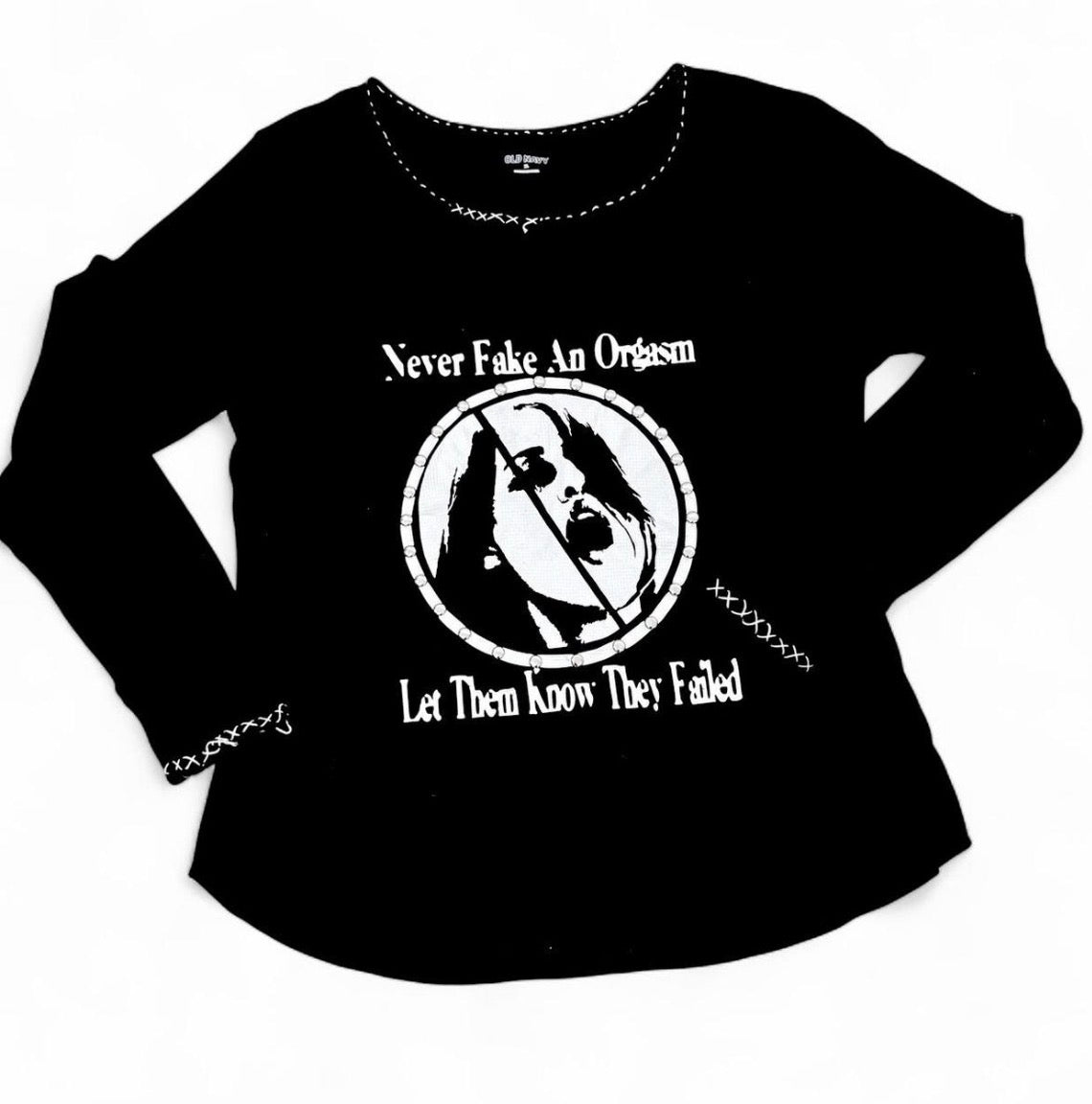 Never fake an orgasm long sleeve alternative top (Copy)