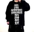 Skull cross studded unisex sweatshirt