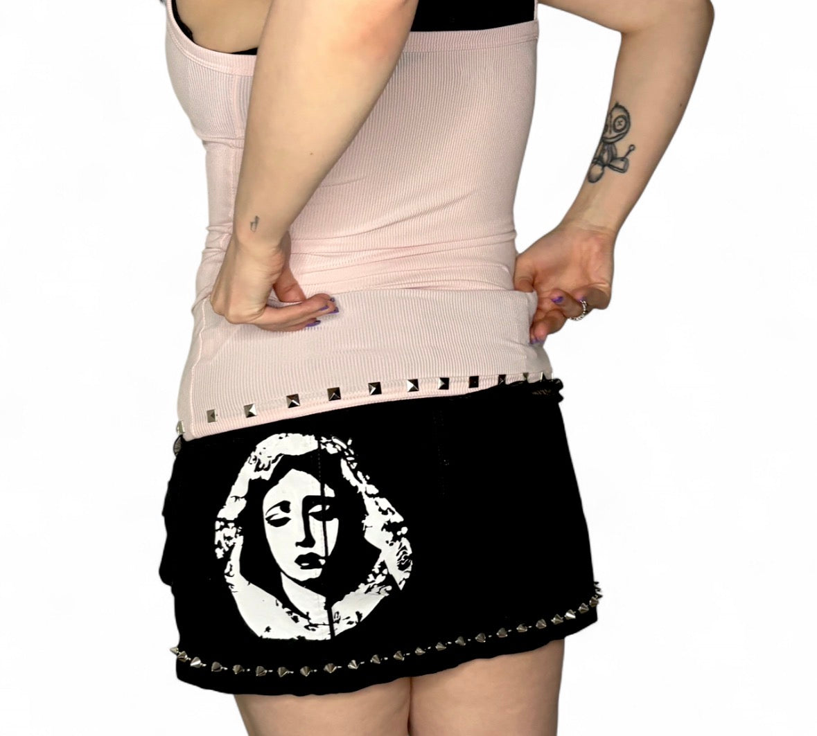 Cross spiked skirt