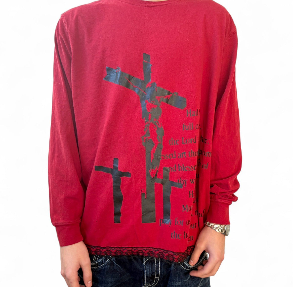 cross lace long sleeve