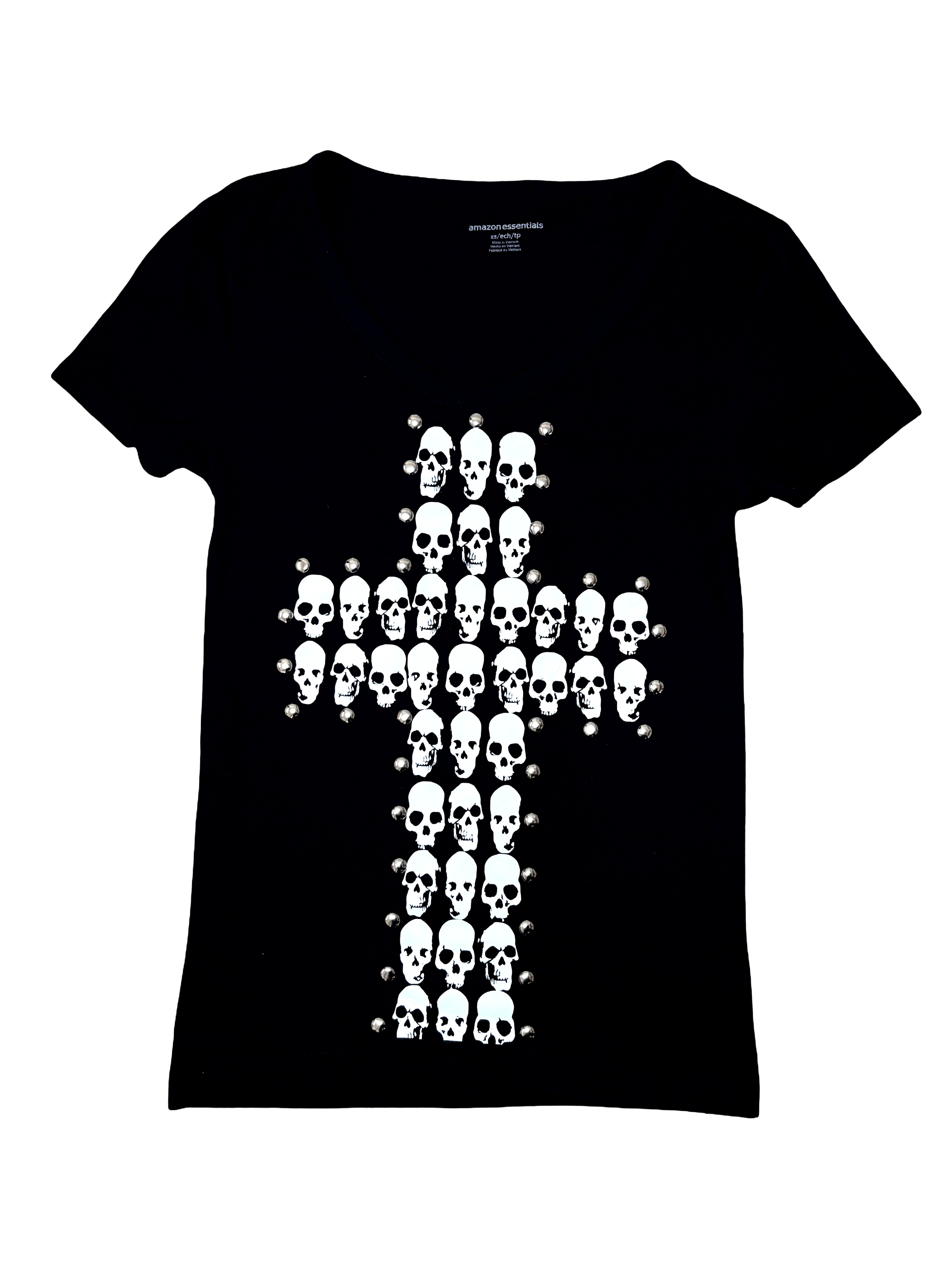 Skull cross studded top
