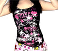 Pink scene core tank top