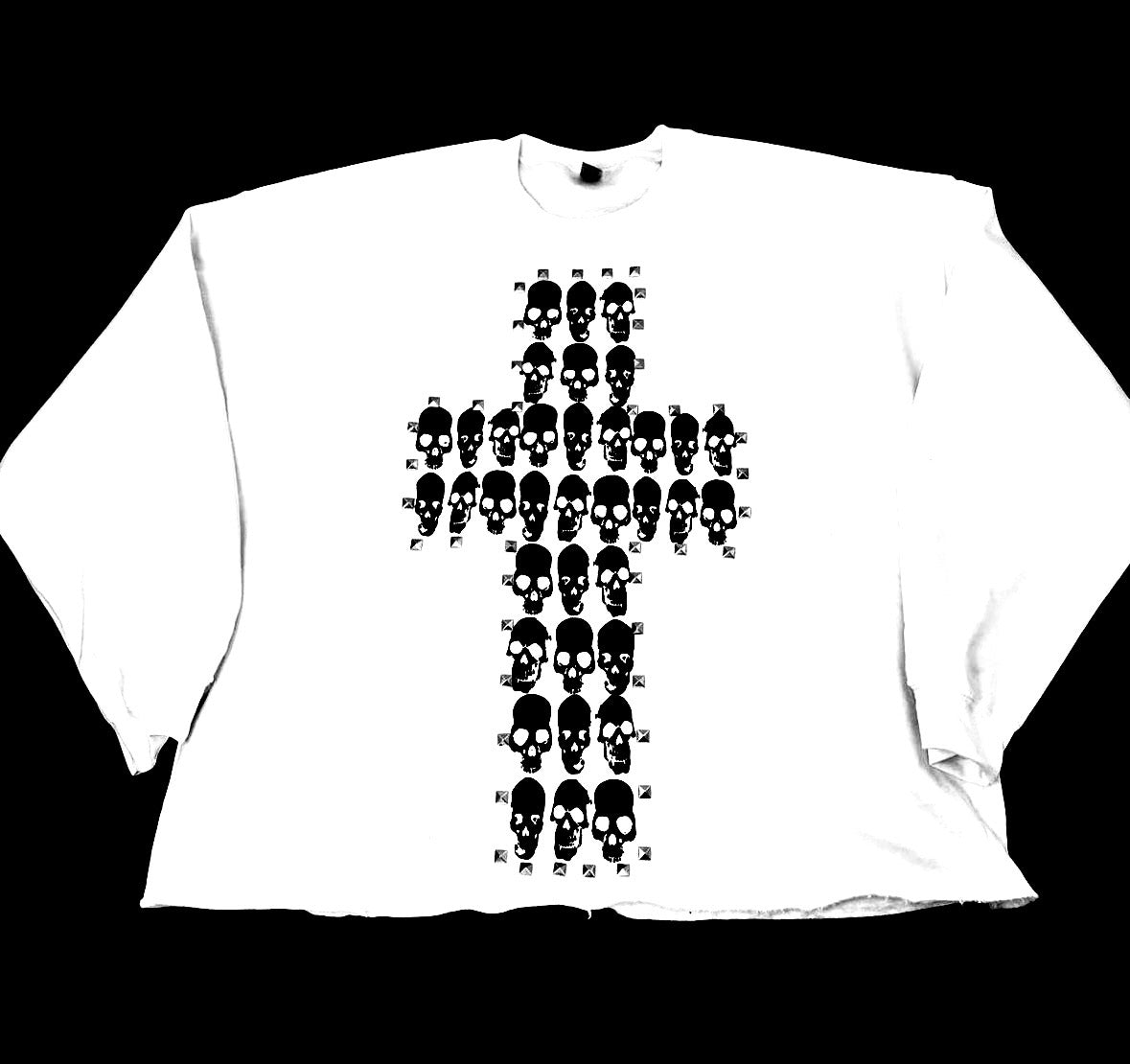 Skull cross studded unisex sweatshirt