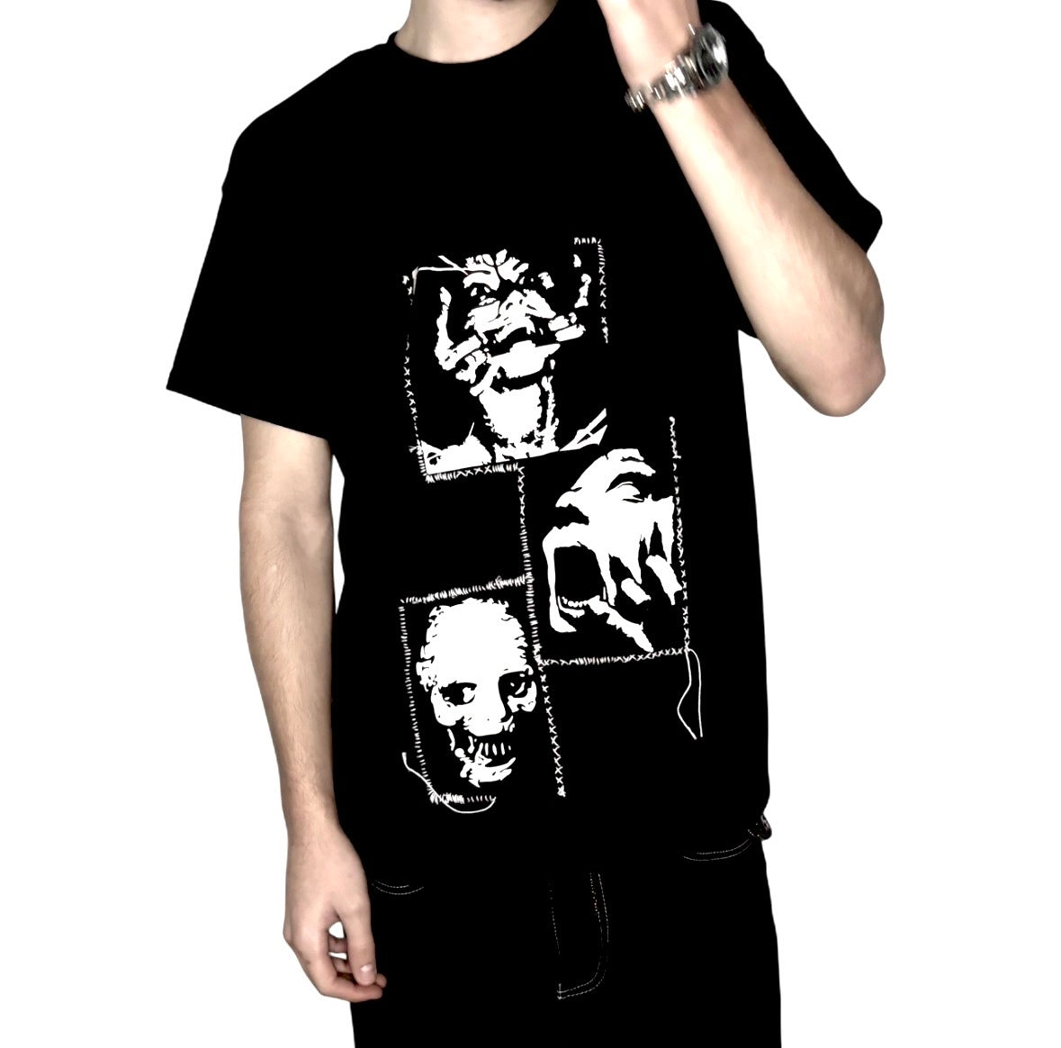Alternative patchwork gothic top