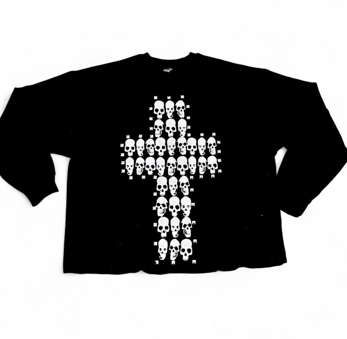 Skull cross studded unisex sweatshirt