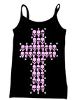 Skull cross studded tank top