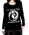 Never fake an orgasm long sleeve alternative top