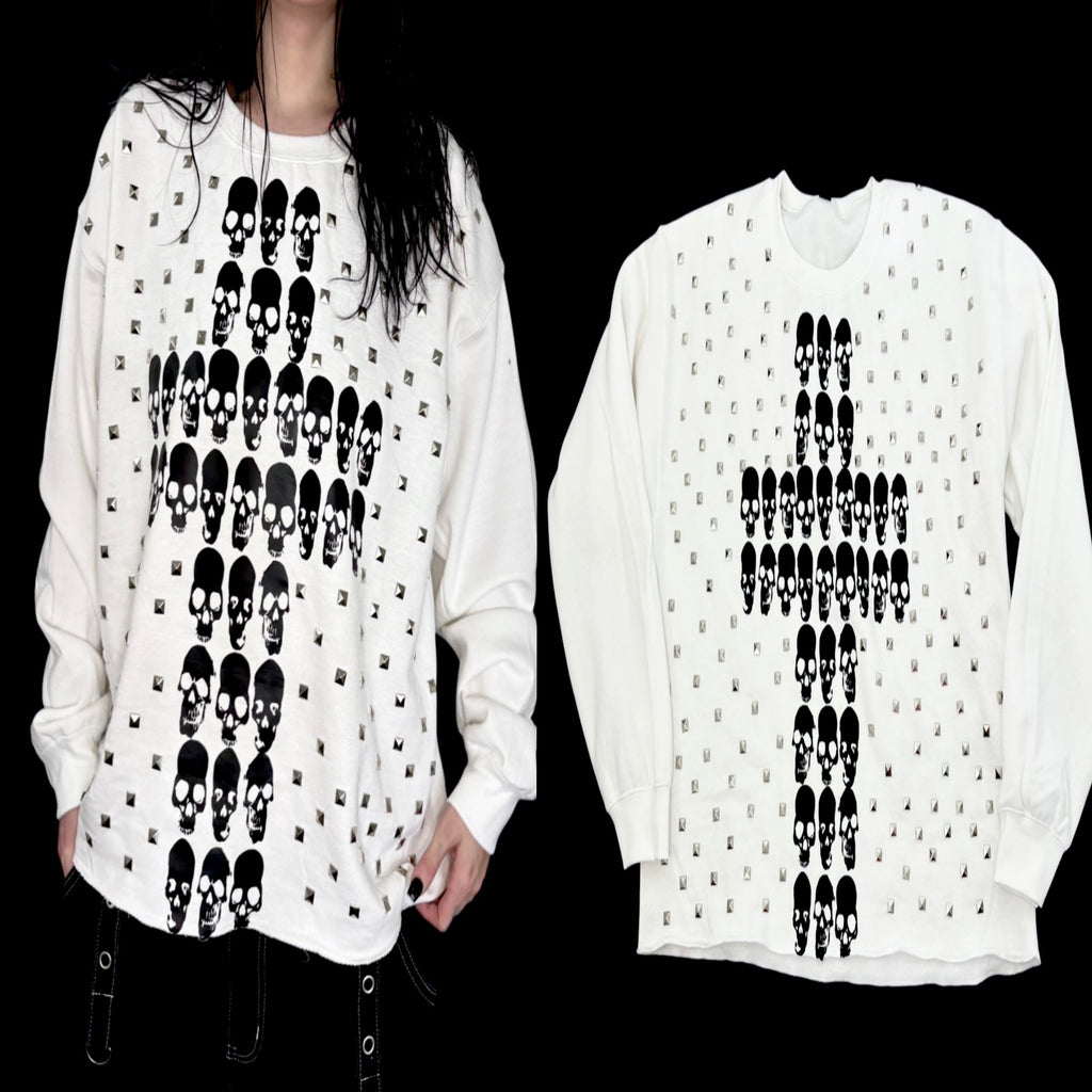 Bone cross studded unisex sweatshirt 1 of 1