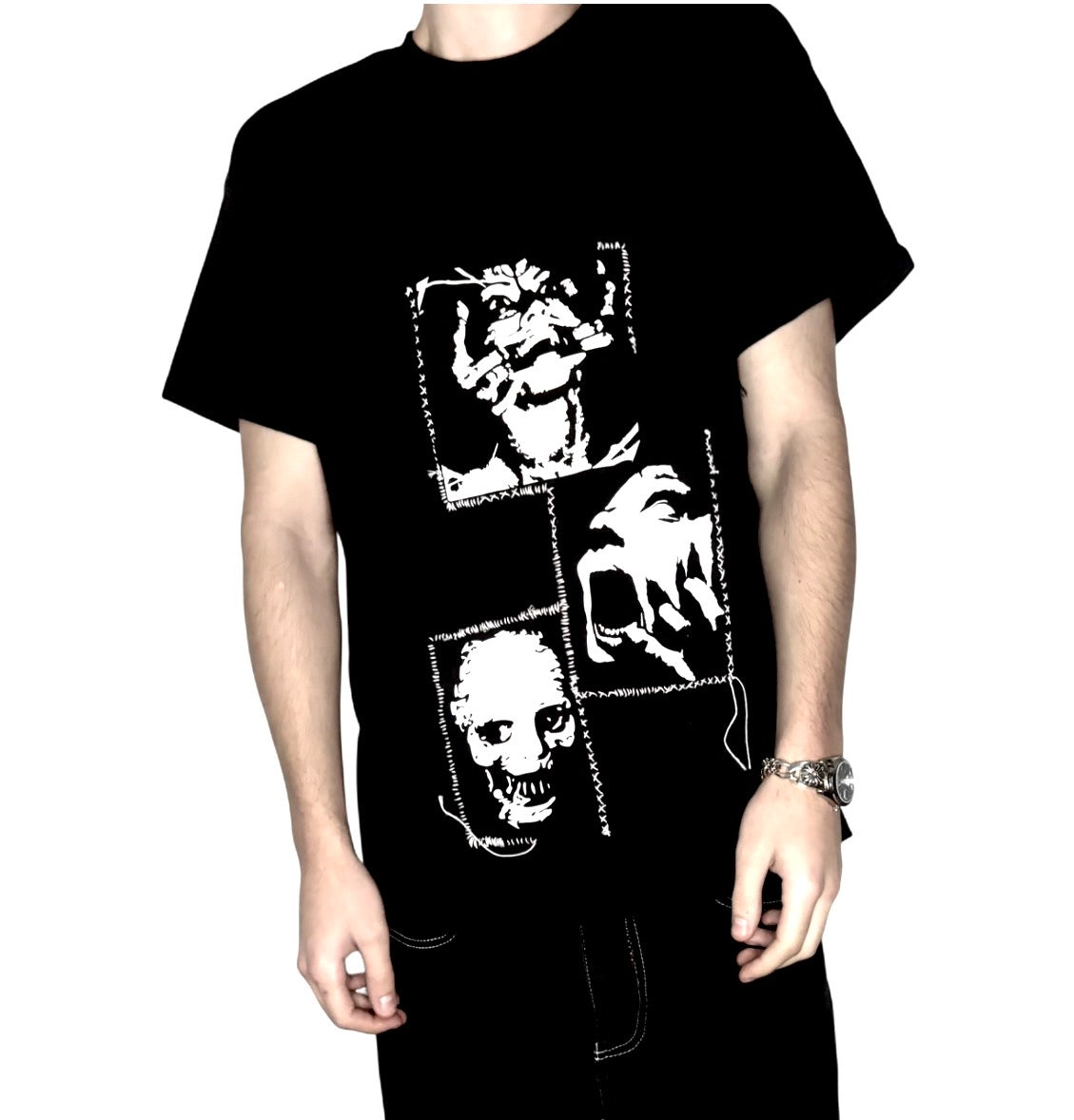 Alternative patchwork gothic top