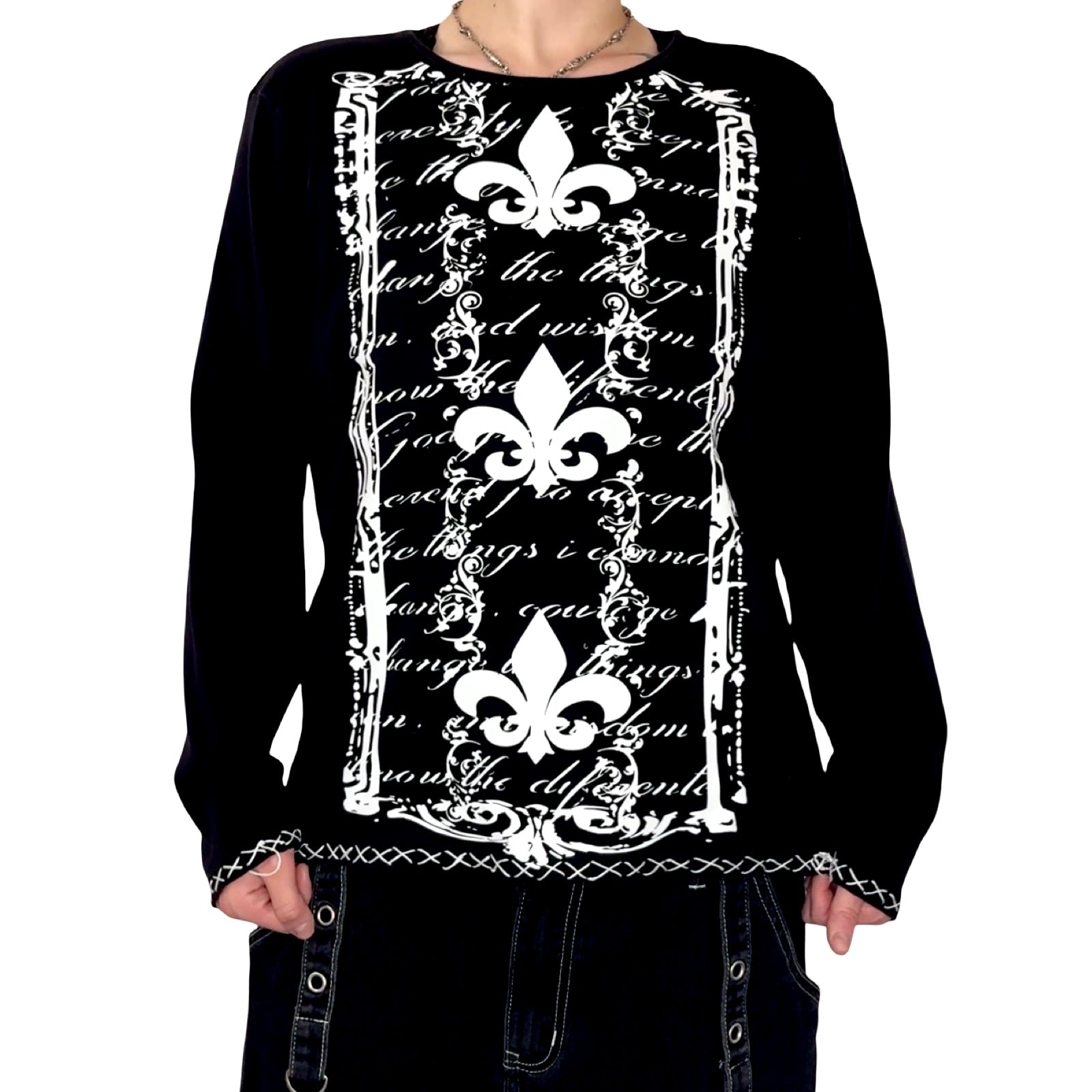Alternative Fleur de lis long sleeve top