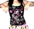 Pink scene core tank top