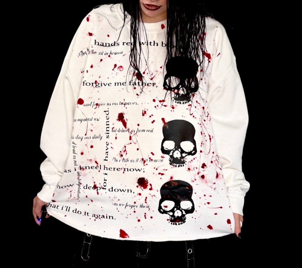 Bloody skull unisex sweatshirt 1 of 1